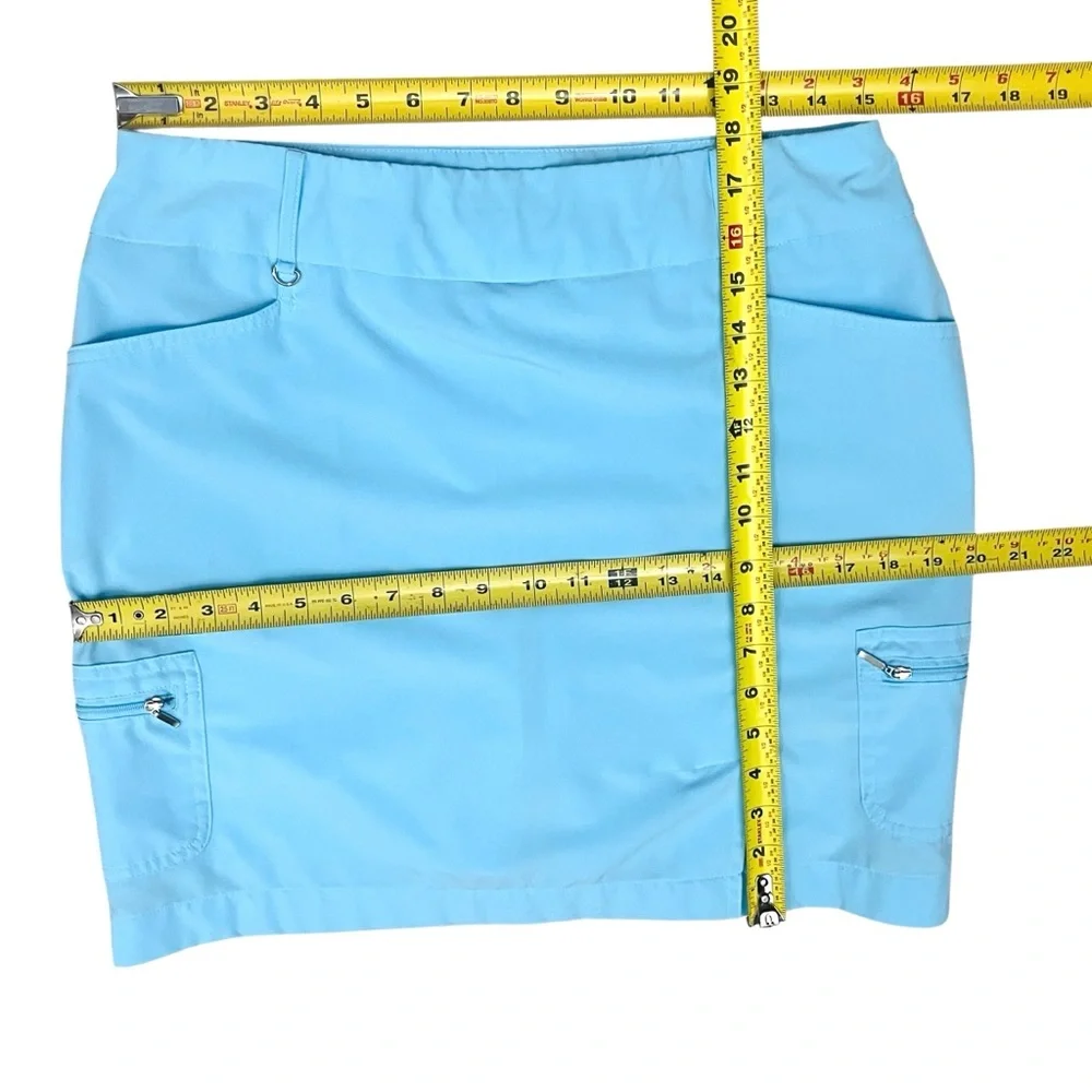 Chicos Zenergy Skirt Skort Sz 0 (4/6 S) Activewear Pull On Blue Sky Zip/Pockets